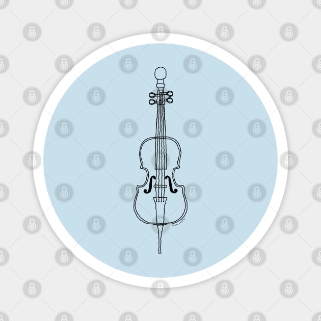 Cello Drawing Magnet by Barthol Graphics